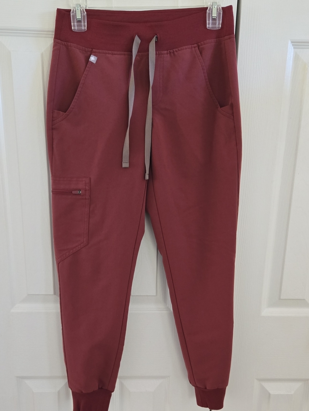 Figs Scrubs Burgundy Drawstring Jogger Pants